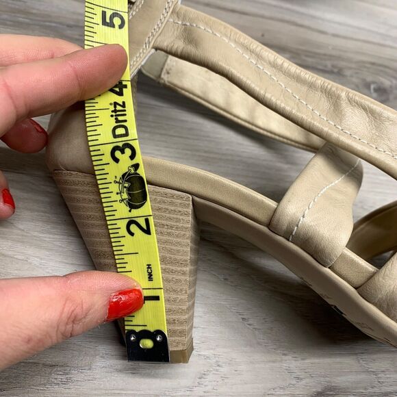 Nero Giardini Block Heels Strappy Beige Back Zip Women’s Shoes Size EU 38 US 7.5 - Picture 12 of 12